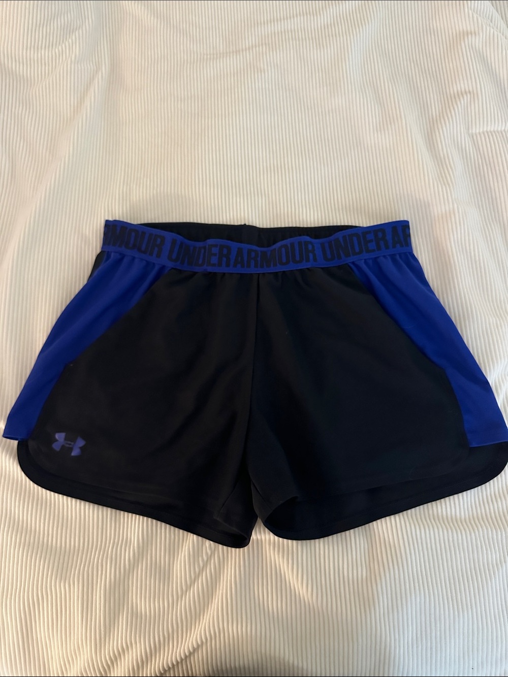 Under Armour Black and Blue Women's Athletic Shorts